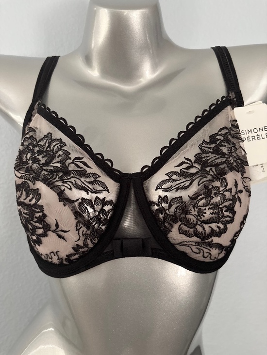 Simone Perele Other - Simone Perele Black & Nude Mesh Romance Full Cup Bra Underwire 1G2313 Nwt 36D